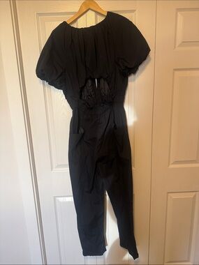 Zara Black Puff-Sleeve Jumpsuit